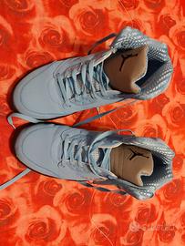 Scarpette Air Jordan 4-tg. 44- bianco-celeste-nero