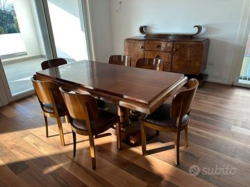 Sala da pranzo in radica anni 50