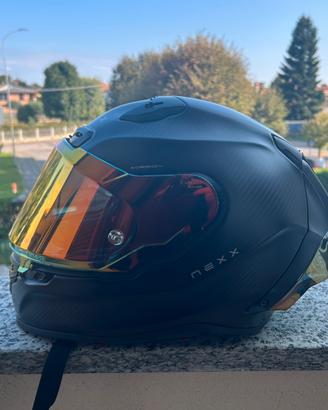 CASCO NEXX CARBONIO NERO E ARANCIONE + INTERFONO