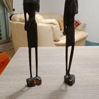 Statue africane Masai in ebano