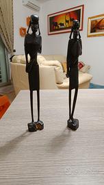 Statue africane Masai in ebano