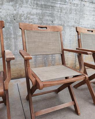 Set 6 sedie giardino pieghevoli in legno Shine
