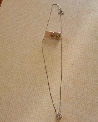 collana piu orecchini  argento 