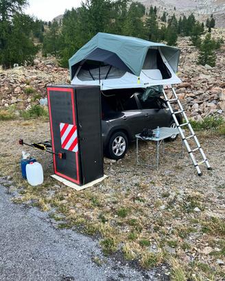 Tenda da tetto decathlon +baule cabina doccia