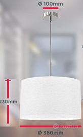 Lampada a sospensione in tessuto bianco