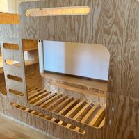 STUPENDO LETTO A CASTELLO MONTESSORI CON LIBRERIA