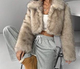 Giacca corta pelliccia sintetica