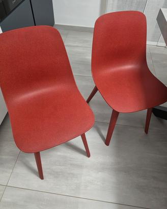 4 sedie ODGER IKEA rosso