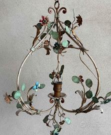 LAMPADARIO  FIORI E FOGLIE ANTIQUARIATO