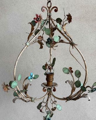 LAMPADARIO  FIORI E FOGLIE ANTIQUARIATO