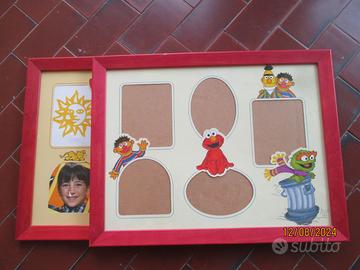 2 cornici in legno da parete 30x40 cm rosse