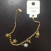 Bracciale in Acciaio Inox Oro stile bamboo accaio