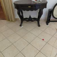 Consolle antica in legno con marmo rosso