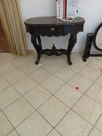 Consolle antica in legno con marmo rosso