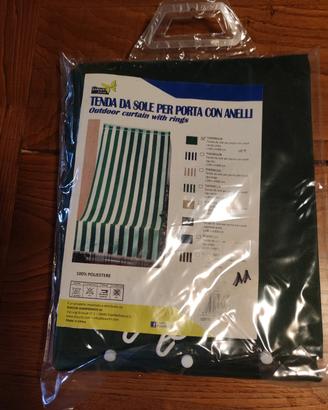 Tenda da sole per porta verde unito 140x300