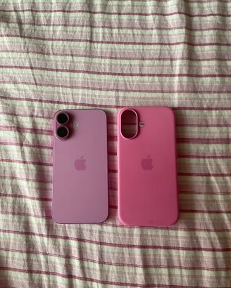 iPhone 16 rosa 128gb + cover originale rosa