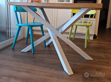 Gambe tavolo incrociate bianche