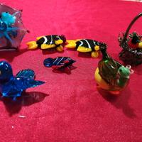 serie  7 animaletti in vetro di Murano 