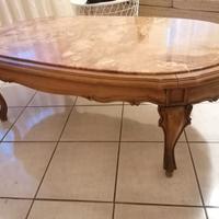 TAVOLINO ANTICO CON PIANO IN MARMO
