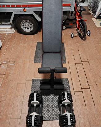 kit palestra manubri regolabili + panca 