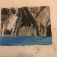 Disegno pastelli su carta "Grotte"