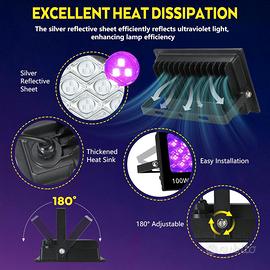 Faro LED UV VAYALT 150W Luce Nera IP66