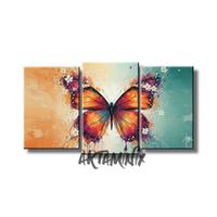 Quadro dipinto a mano Farfalla arancione