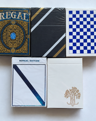 Lotto di 5 mazzi di carte rari per magia cardistry