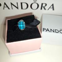 CHARM COMPATIBILE AZZURRO LUCENTE RETICOLO NERO