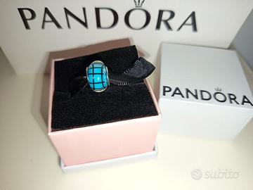 CHARM COMPATIBILE AZZURRO LUCENTE RETICOLO NERO