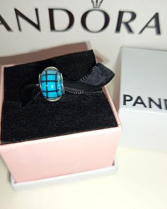 CHARM COMPATIBILE AZZURRO LUCENTE RETICOLO NERO