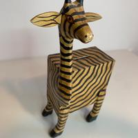 Salvadanaio giraffa in legno vintage
