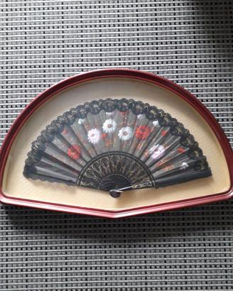 Ventaglio Spagnolo Vintage con Cornice in Legno