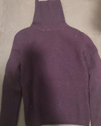 Dolcevita Uniqlo in lana color prugna taglia M