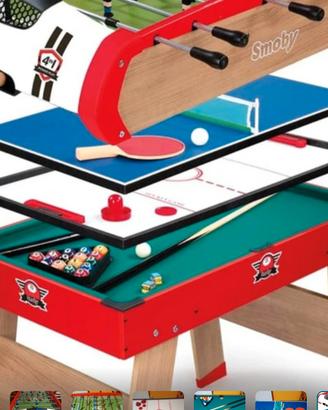 4in1Smoby Biliardino,hockey,biliardo,pingpong