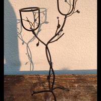 Portacandele in ferro battuto decorativo