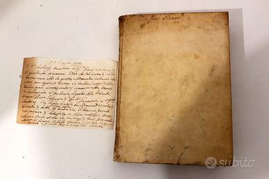 Antico Libro Diritto Istituta Civile + Manoscritto