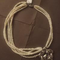 collana perle di fiume con fermaglio argento