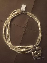 collana perle di fiume con fermaglio argento