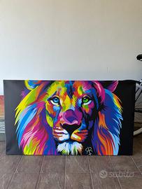 Quadro leone multicolor