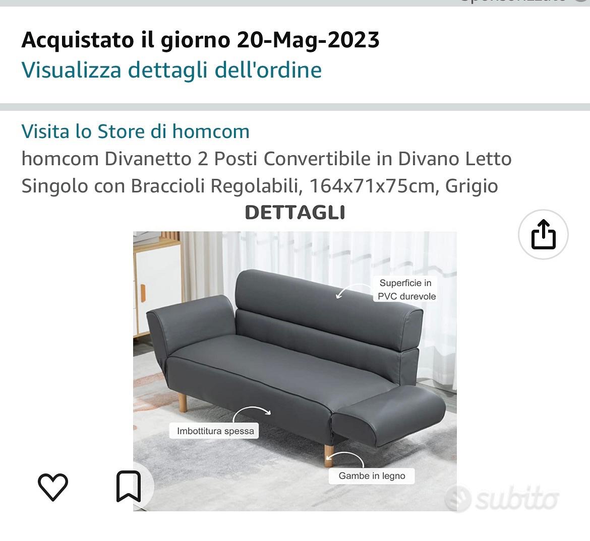 HOMCOM Divanetto 2 Posti Convertibile in Divano Letto Singolo