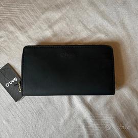 Portafoglio O bag nero tessuto gommato – O Wally