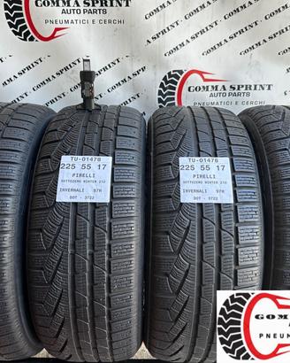 4 PNEUMATICI 225/55 R17 PIRELLI INVERNALI 75%