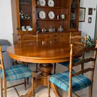 Tavolo Rotondo con 4 Sedie Stile Classico Anni ‘60
