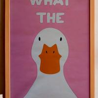 Poster su TELA papera simpatica rosa 30X40.