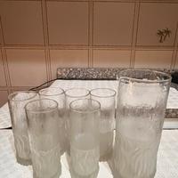 Set di bicchieri in vetro satinato piu caraffa
