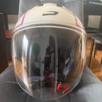 Casco bianco con grafica fucsia e nera, taglia S