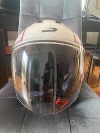 Casco bianco con grafica fucsia e nera, taglia S