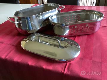 Pentola ovale con elemento vapore