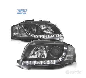 FARI AUDI A3 8P LUCE DIURNA REALE FONDO NERO
